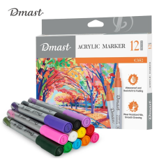 Акриловый маркер (12 PSATEL COLORS) 2mm Dmast Deli  EC352