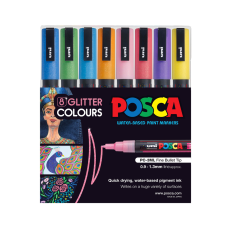 Маркеры Набор UNIBALL POSCA 0.9-1.3 Marking Pen GlitterColor 8pcsSet шт