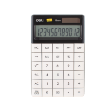 Калькулятор, 12 цифр, "Deli" E1589 (белый) 164.6х129.9х14.6мм