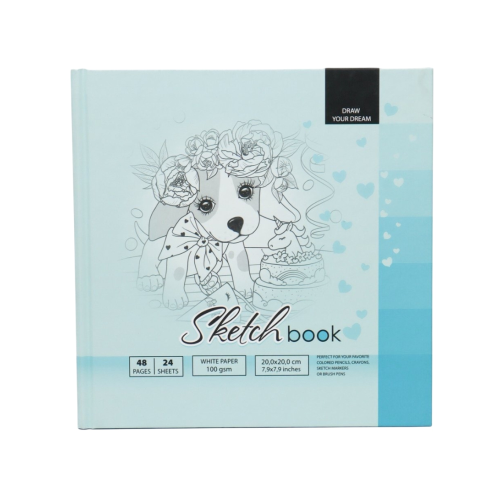 Sketchbook 7BC, 200x200mm, 24l, blank sheets Matte lamination dies.21408