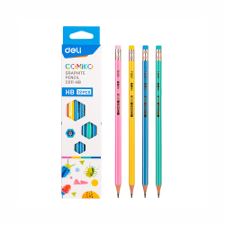 Black graphite pencil with elastic band Deli EC011-HB (pieces) Black graphite pencil with elastic band Deli EC011-HB (pieces)