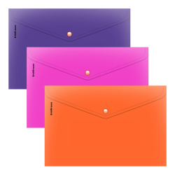 Plastic ErichKrause Soft Caribbean Sunset envelope folder, A4, opaque, assorted (in a pack of 12 pieces) 54879
