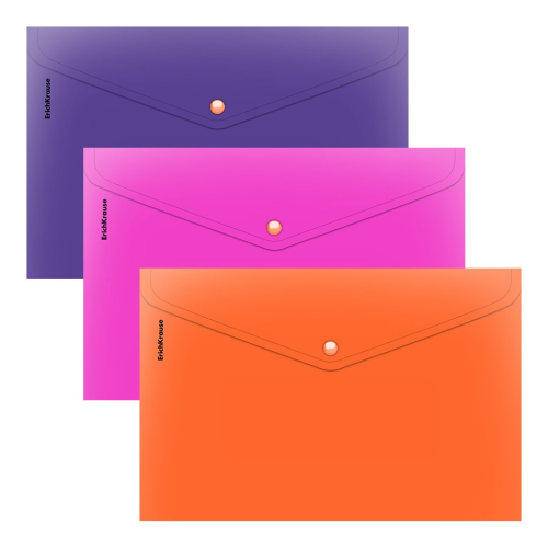 Plastic ErichKrause Soft Caribbean Sunset envelope folder, A4, opaque, assorted (in a pack of 12 pieces) 54879 Plastic ErichKrause Soft Caribbean Sunset envelope folder, A4, opaque, assorted (in a pack of 12 pieces) 54879