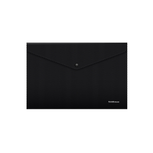 Plastic envelope folder with a button ErichKrause Diamond Total Black, A4, opaque, black (in a package of 12 pcs.) 54877 Plastic envelope folder with a button ErichKrause Diamond Total Black, A4, opaque, black (in a package of 12 pcs.) 54877