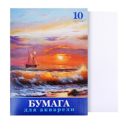 A set of watercolor paper 10l A4f 180gr in a folder -Sea view- A set of watercolor paper 10l A4f 180gr in a folder -Sea view-