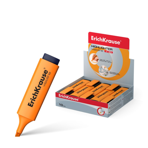 ErichKrause Visioline V-20 Neon textmarker, ink color orange (in a display box of 10 pcs.) 30943