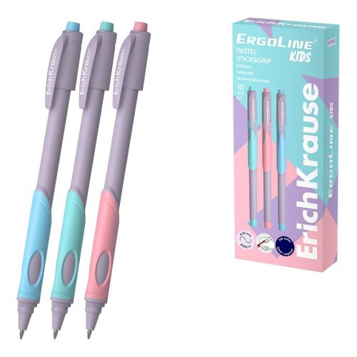 Ballpoint pen ErichKrause ColorTouch Stick Lime 0.7, ink color blue (in a tube of 24 pcs.) 56130