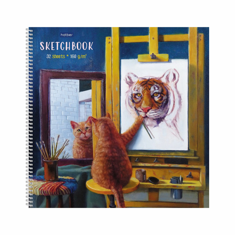 Premium Тетрадь SketchBook 32л А3ф 290х290мм 160г/кв.м без линовки на пластик.спирали-Узнай себя!-32Т3лAпс_27913