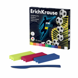 Classic ErichKrause Sport DNA plasticine in 12 colors with a stack, 180 g (in a box of 12 pieces) 61777