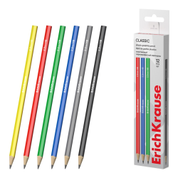 ErichKrause Classic triangle black graphite pencil, triangular, HB (in a box of 12 pieces) 60698 ErichKrause Classic triangle black graphite pencil, triangular, HB (in a box of 12 pieces) 60698