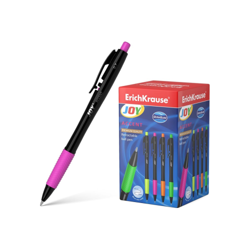ErichKrause JOY® Matic automatic ballpoint pen&Grip Accent 0.7, Super Glide Technology, ink color blue (in a box of 50 pieces) 58407 ErichKrause JOY® Matic automatic ballpoint pen&Grip Accent 0.7, Super Glide Technology, ink color blue (in a box of 50 pieces) 58407