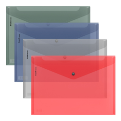 Plastic envelope folder ErichKrause Glossy Classic, A4, translucent, assorted (in a package of 12 pieces) 50289