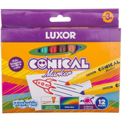 Marker pen Conical Luxor 12 colors.