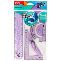 Ruler Set Deli EH22 (ruler 20cm,square 60°,protractor 180°) Ruler Set Deli EH22 (ruler 20cm,square 60°,protractor 180°)