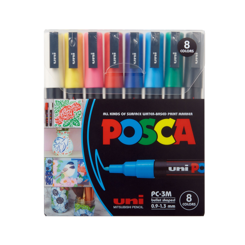 Маркеры uni POSCA 0.9-1.3 Marking Pen MainColor 8pcs Set