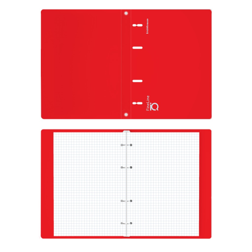 General notebook with plastic cover on ErichKrause IQ FineLine rings, Classic red, A5, 100 sheets, 80 g/m2, cage 60861 General notebook with plastic cover on ErichKrause IQ FineLine rings, Classic red, A5, 100 sheets, 80 g/m2, cage 60861