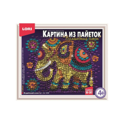 Картина из пайеток "Индийский слон" Картина из пайеток "Индийский слон"