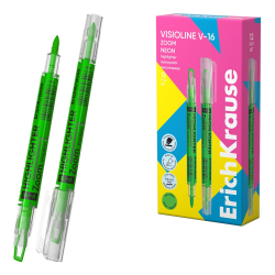 ErichKrause Visioline V-16 Zoom Neon double-sided text marker, ink color green (in a box of 12 pieces) 60821 ErichKrause Visioline V-16 Zoom Neon double-sided text marker, ink color green (in a box of 12 pieces) 60821