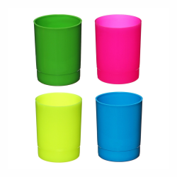 Coaster-cup STAMM "Leader", plastic, round, neon colors, assorted Coaster-cup STAMM "Leader", plastic, round, neon colors, assorted