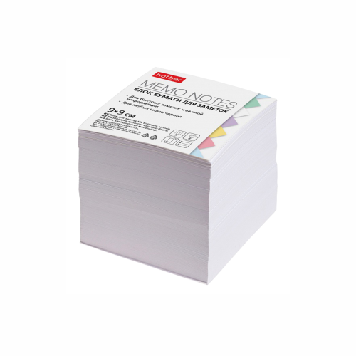 A block of paper for notes Hatber 9x9x9cm White replaceable in an individual package.