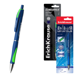 ErichKrause MEGAPOLIS® Concept Matic automatic ballpoint pen&Grip 0.7, Super Glide Technology, ink color blue (1 blister) 17727