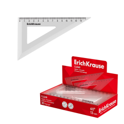 ErichKrause Clear plastic square, 60°/13cm, transparent (in a 30-piece display box) 61845 ErichKrause Clear plastic square, 60°/13cm, transparent (in a 30-piece display box) 61845