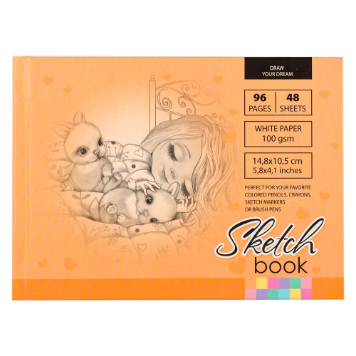 Sketchbook 7BC, 148x105mm A6, 48L, blank sheets Matte lamination diesel.2138 (UT)