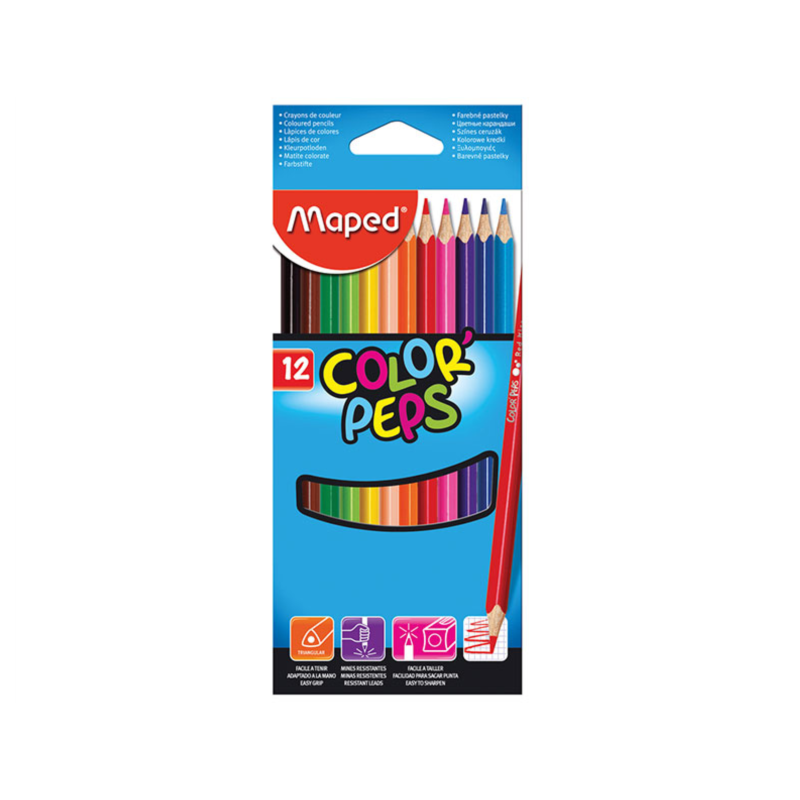 Карандаши цвет.Maped(12цвColor'Peps)