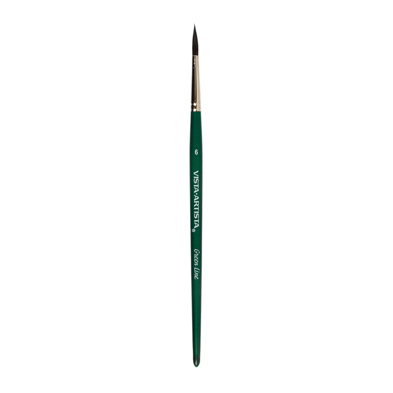 Кисть "Green Line" "VISTA-ARTISTA" 90211-06 имитация белки круглая 5 шт короткая ручка №06