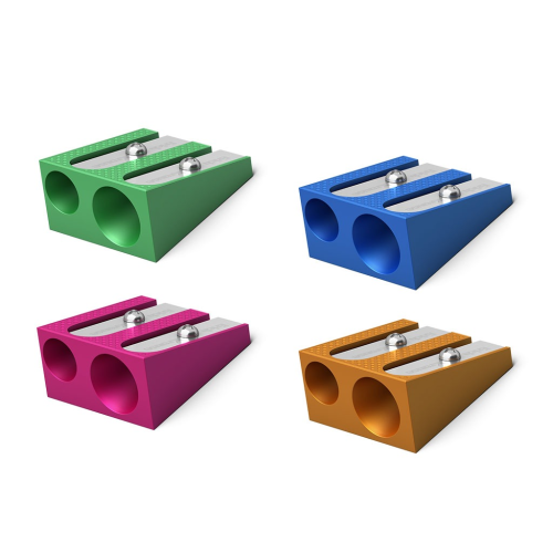 ErichKrause Ferro metal sharpener, double, assorted (in a tube of 20 pieces) 38015