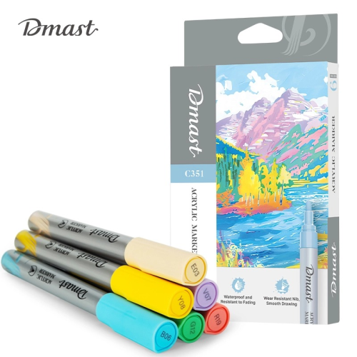 Акриловый маркер (6 MATELLIC COLORS) 2mm Dmast Deli EC351 Акриловый маркер (6 MATELLIC COLORS) 2mm Dmast Deli EC351