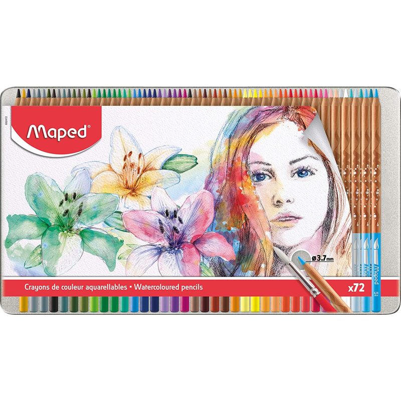 Карандаши цвет.Maped CRAYONS AQUARELL ARTIST X72 METAL