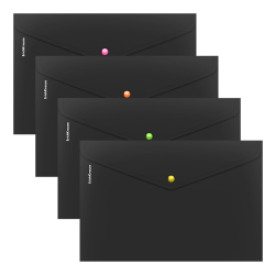 Plastic ErichKrause Matt Accent envelope folder with a neon button, A4, opaque (in a pack of 12 pieces) 55883