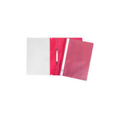 A4 Hatber 120/160mkm Binder Folder, Red Plastic transparent top with a singlebarcode