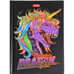 Business notebook 80L A6f 112x151mm cage TV.binding mat.lamin. 3D foil Dragon unicorn- Business notebook 80L A6f 112x151mm cage TV.binding mat.lamin. 3D foil Dragon unicorn-