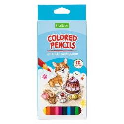 Карандаши цветные "ECO" 12 цв. Pets story с заточ. в карт.короб. с европодвесом.CS_066253 .