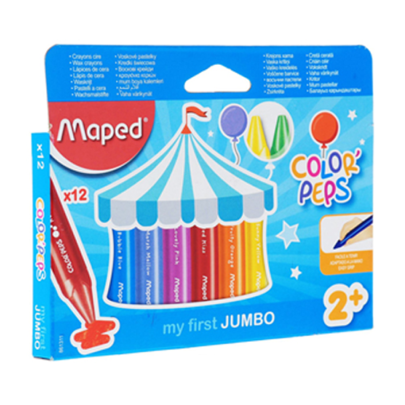 Карандаши масл.-пастель Maped (12цв., Wax Maxi)