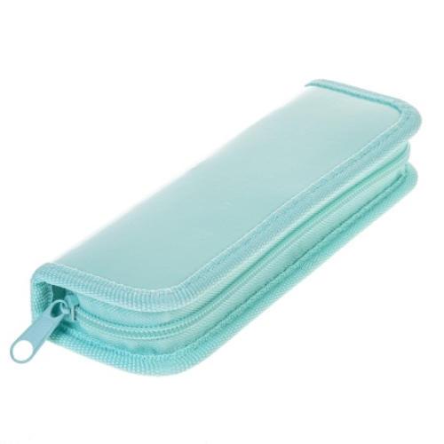 Hatber pencil case 190x60mm 1 zippered compartment gloss.lamin.embossing-NEWtone- PASTEL MINT in individual package