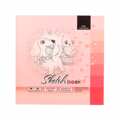 Sketchbook 7BC, 200x200mm, 24l, blank sheets Matte lamination diesel.21397