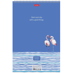 Notepad 60L A4f cage Obl. chalk.cardboard UV varnish rigid spiral backing -Flamingo-60B4B1sp_22175. Notepad 60L A4f cage Obl. chalk.cardboard UV varnish rigid spiral backing -Flamingo-60B4B1sp_22175.