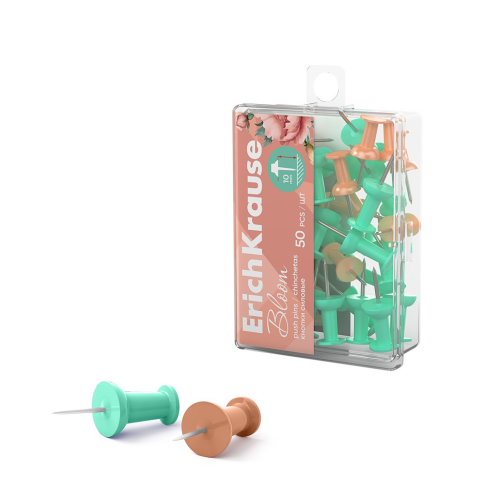 Кнопки силовые ErichKrause Pastel Bloom, ассорти (в пластиковой коробке 50 шт.) 62061 Кнопки силовые ErichKrause Pastel Bloom, ассорти (в пластиковой коробке 50 шт.) 62061