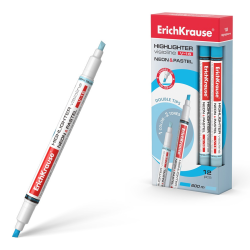 ErichKrause Visioline V-16 Neon+Pastel double-sided text marker, ink color blue (in a box of 12 pieces) 56018 ErichKrause Visioline V-16 Neon+Pastel double-sided text marker, ink color blue (in a box of 12 pieces) 56018