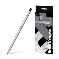 Set of 12 ErichKrause Art black graphite pencils, hexagonal, 5H, 4H, 4H, 2H, H, HB, HB, B, 2B, 4B, 4B, 5B (in a box) 45391 Set of 12 ErichKrause Art black graphite pencils, hexagonal, 5H, 4H, 4H, 2H, H, HB, HB, B, 2B, 4B, 4B, 5B (in a box) 45391