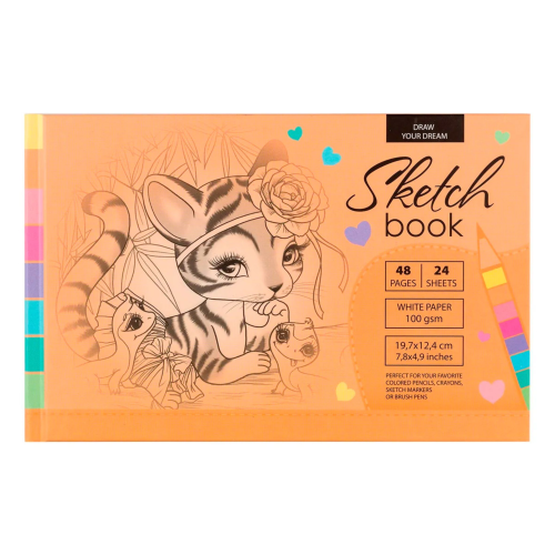 Sketchbook 7BC, 197x124mm, 24L, blank sheets Matte lamination diz.2101