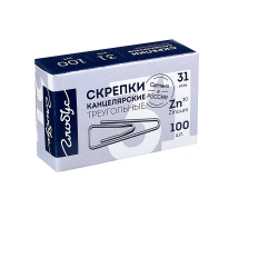 Скрепки канцелярские L31 мм, 100 шт. с загнутым краем, оцинкованные С31-100 Ц¶ Скрепки канцелярские L31 мм, 100 шт. с загнутым краем, оцинкованные С31-100 Ц¶