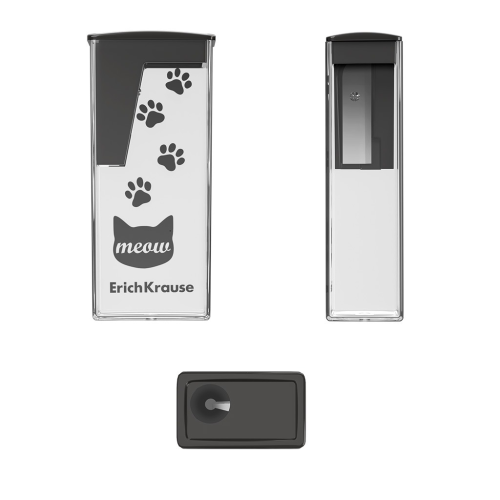 ErichKrause City plastic sharpener, Meow, with container, assorted (in a display box of 16 pieces) ErichKrause City plastic sharpener, Meow, with container, assorted (in a display box of 16 pieces)
