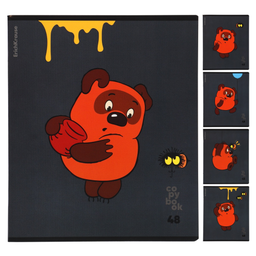 ErichKrause Winnie-the-Pooh business notebook, 48 sheets, cage, selective UV-VARNISH_MIX-PACK 60629 ErichKrause Winnie-the-Pooh business notebook, 48 sheets, cage, selective UV-VARNISH_MIX-PACK 60629