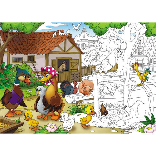Coloring book 8L A4f color block 100g/sq.m on the bracket of the circle. chalk.cardboard UV varnish Look and color-Favorite fairy tales-